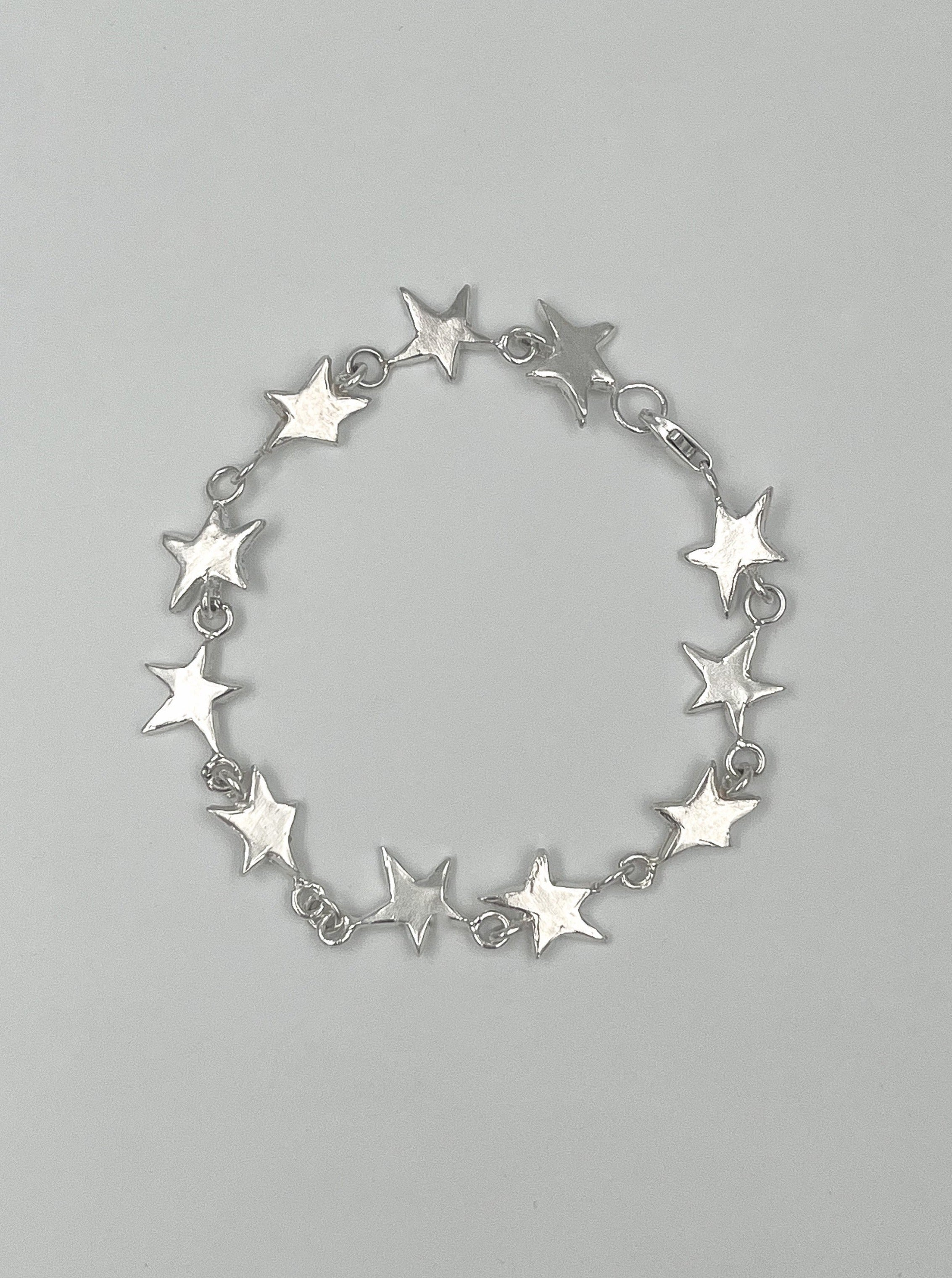 STERLING SILVER STAR LINK BRACELET
