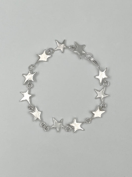 STERLING SILVER STAR LINK BRACELET