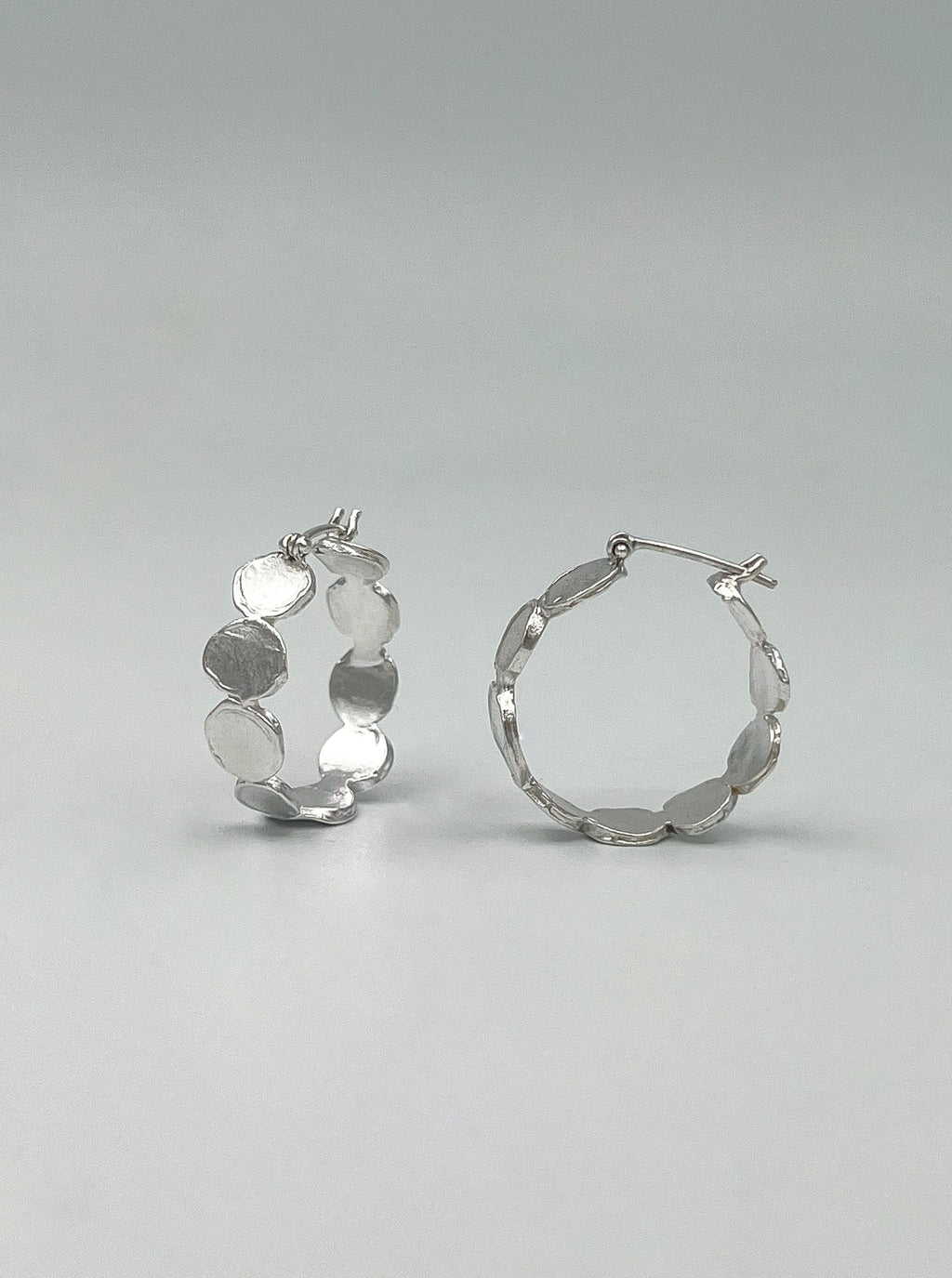 sterling silver irregular circle hoops