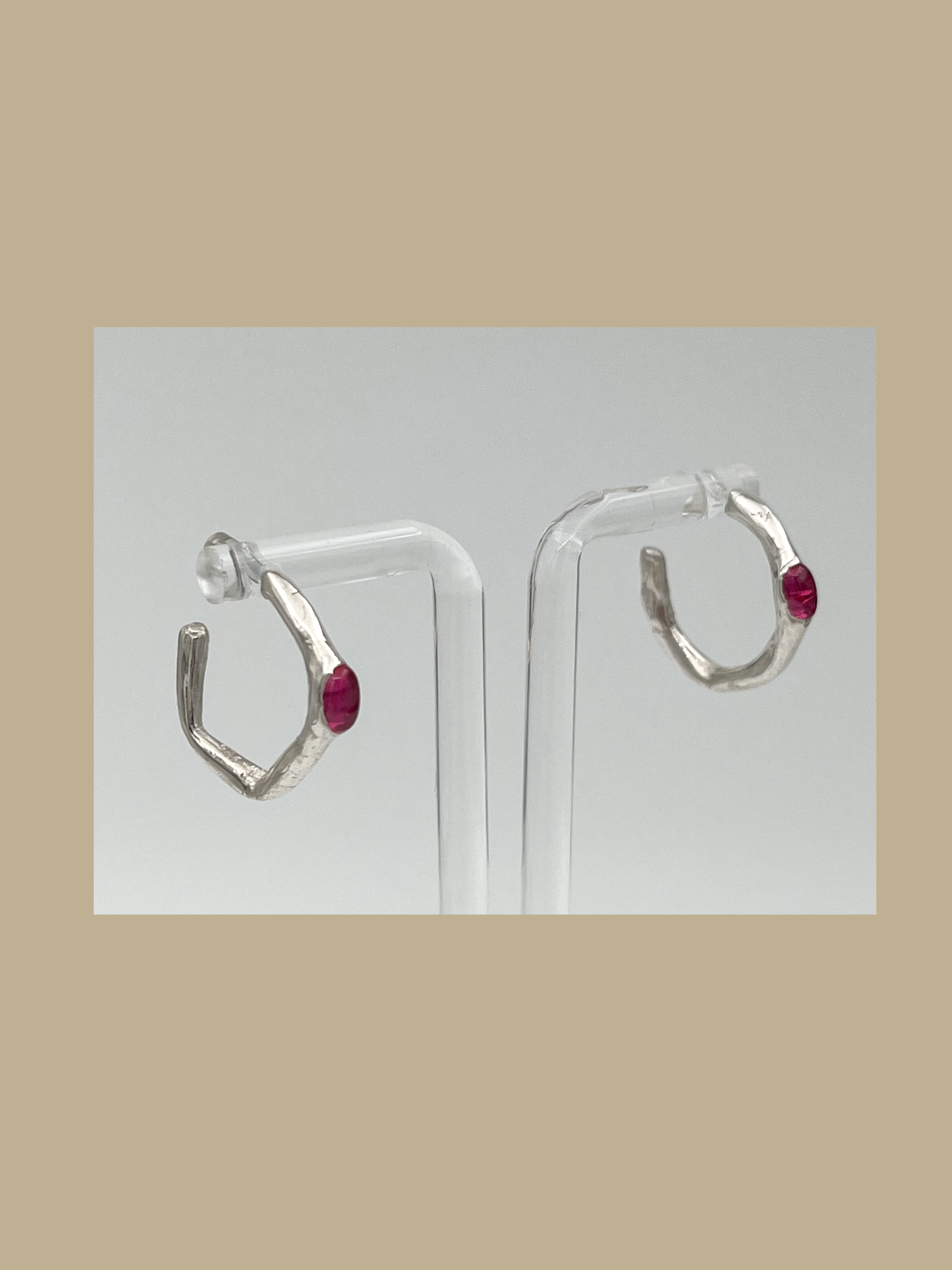 OCEAN EYES HOOPS-RED