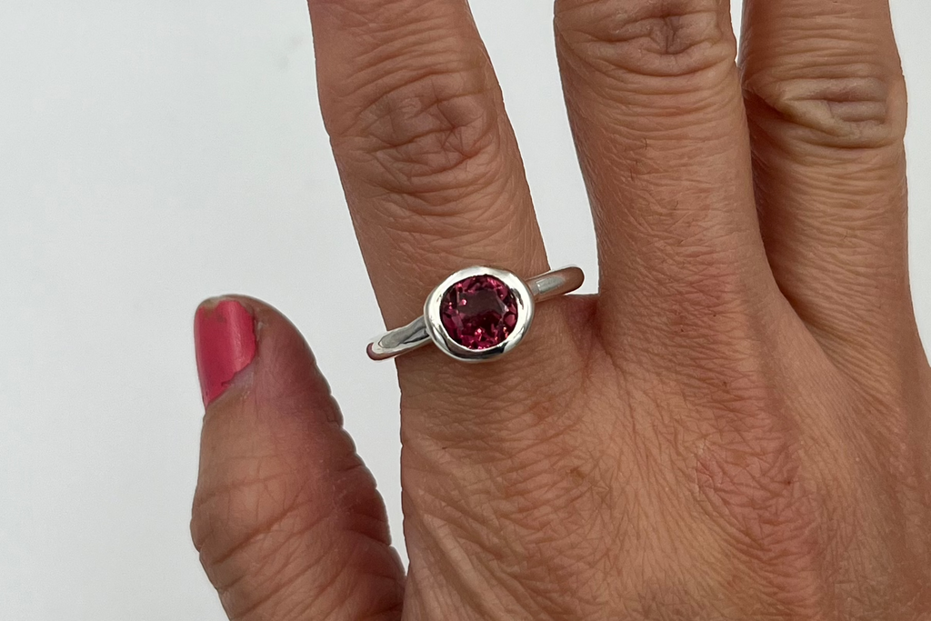PINK BOY TOURMALINE SOLITAIRE - SIZE 7