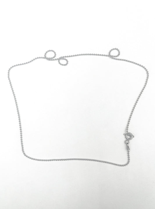 STERLING SILVER ROUND BEAD CHAIN 1.5MM