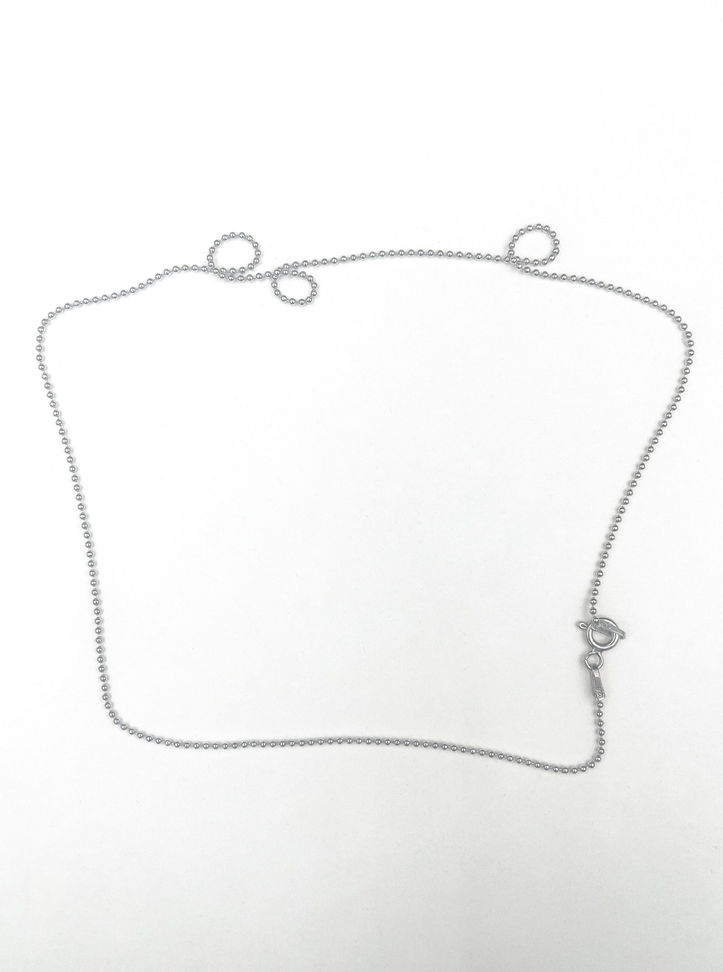 STERLING SILVER ROUND BEAD CHAIN 1.2MM